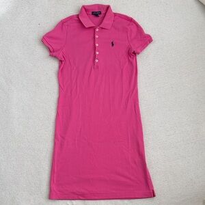 Ralph Lauren 100% Cotton Polo Dress Pink Size Small